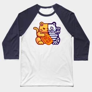 Maneki Neko Skeleton Baseball T-Shirt